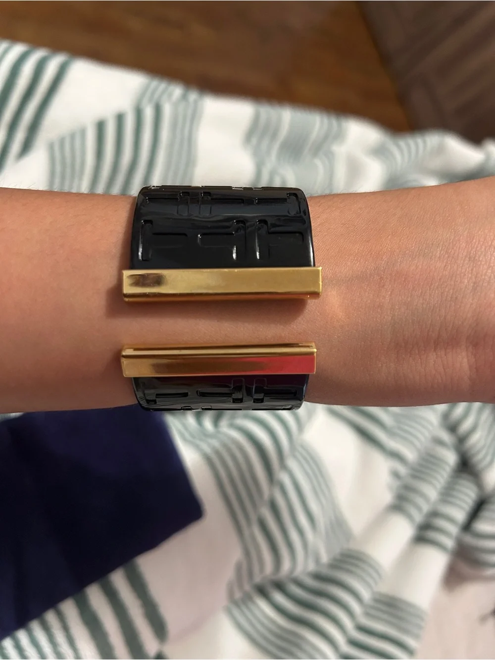 Tory Burch Women’s Black Cuff Bracelet Small